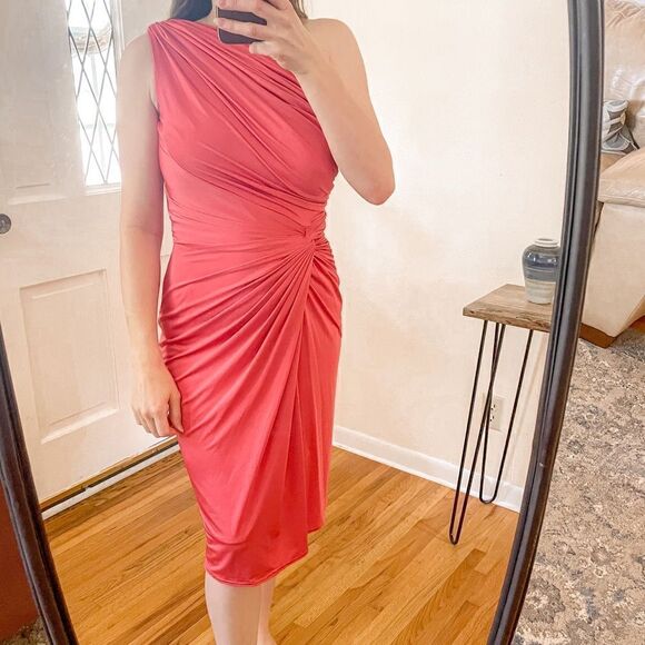 Tadashi Shoji Ruched Side Knot Cocktail Dress S - Picture 8 of 9